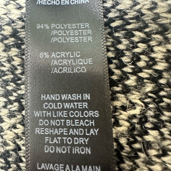 Boho Western Open-Front Tribal Pattern Fringe Sweater - Black & Cream - Picture 12 of 13